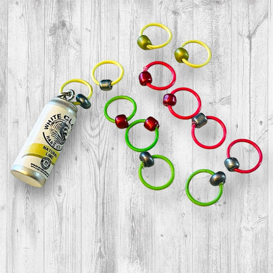 White Claw Seltzer Cheers! Progress & Stitch Markers - AdoreKnit