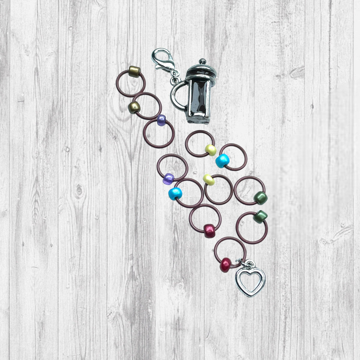 French Press Coffee Progress & Stitch Markers - AdoreKnit