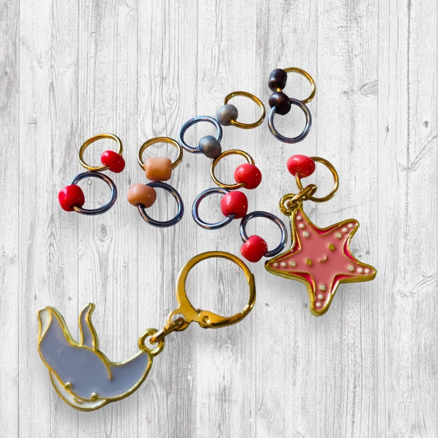 Water Pancake with the Star of the Show Progress and Stitch Markers - AdoreKnit