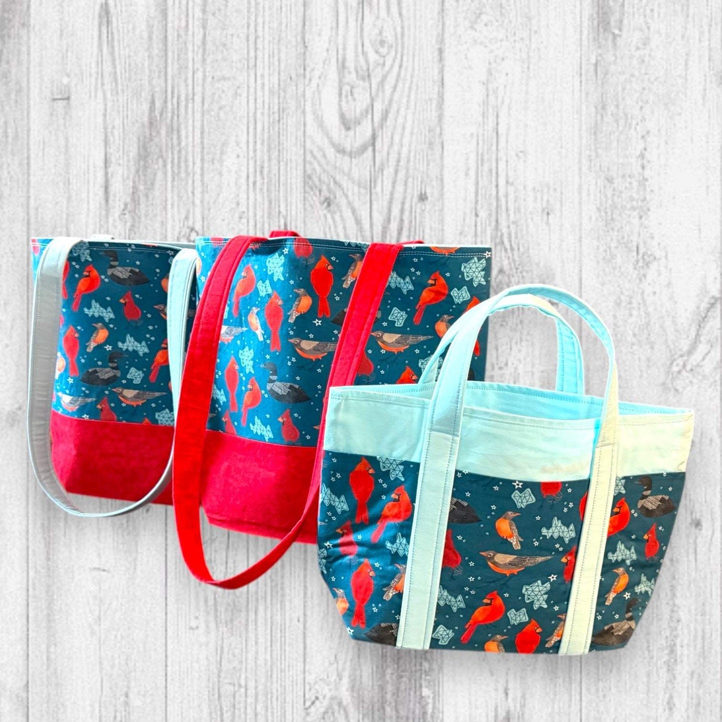 Red Feathers Warm Hearts Project Bag