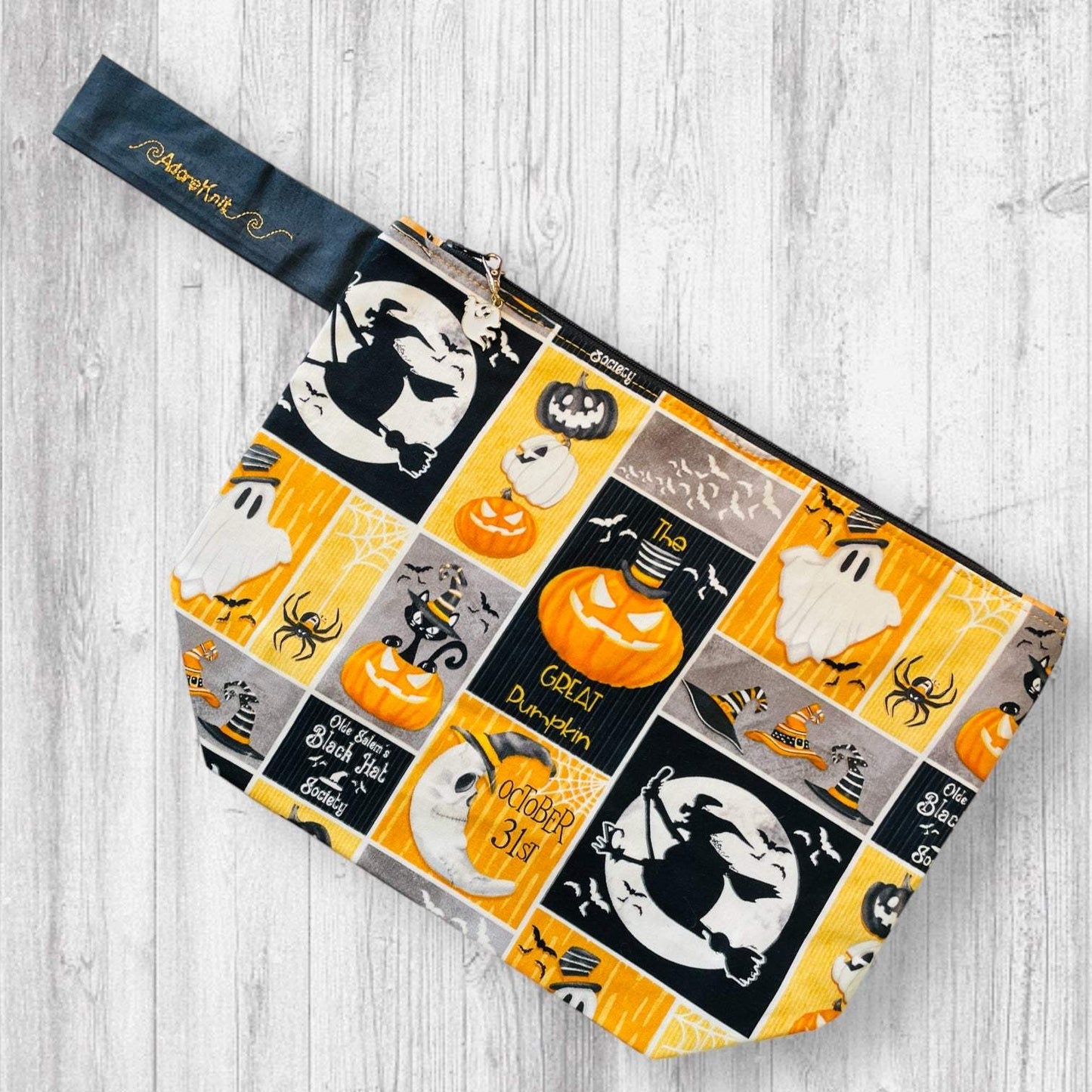 The The Usual Spookspects Wanted for Witchcraft Halloween Knitting Project Bag | AdoreKnit