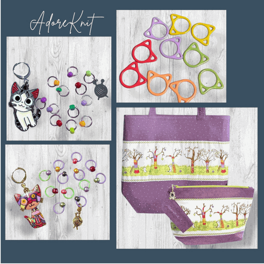 Tree Meowgicians Take Two Progress and Stitch Markers