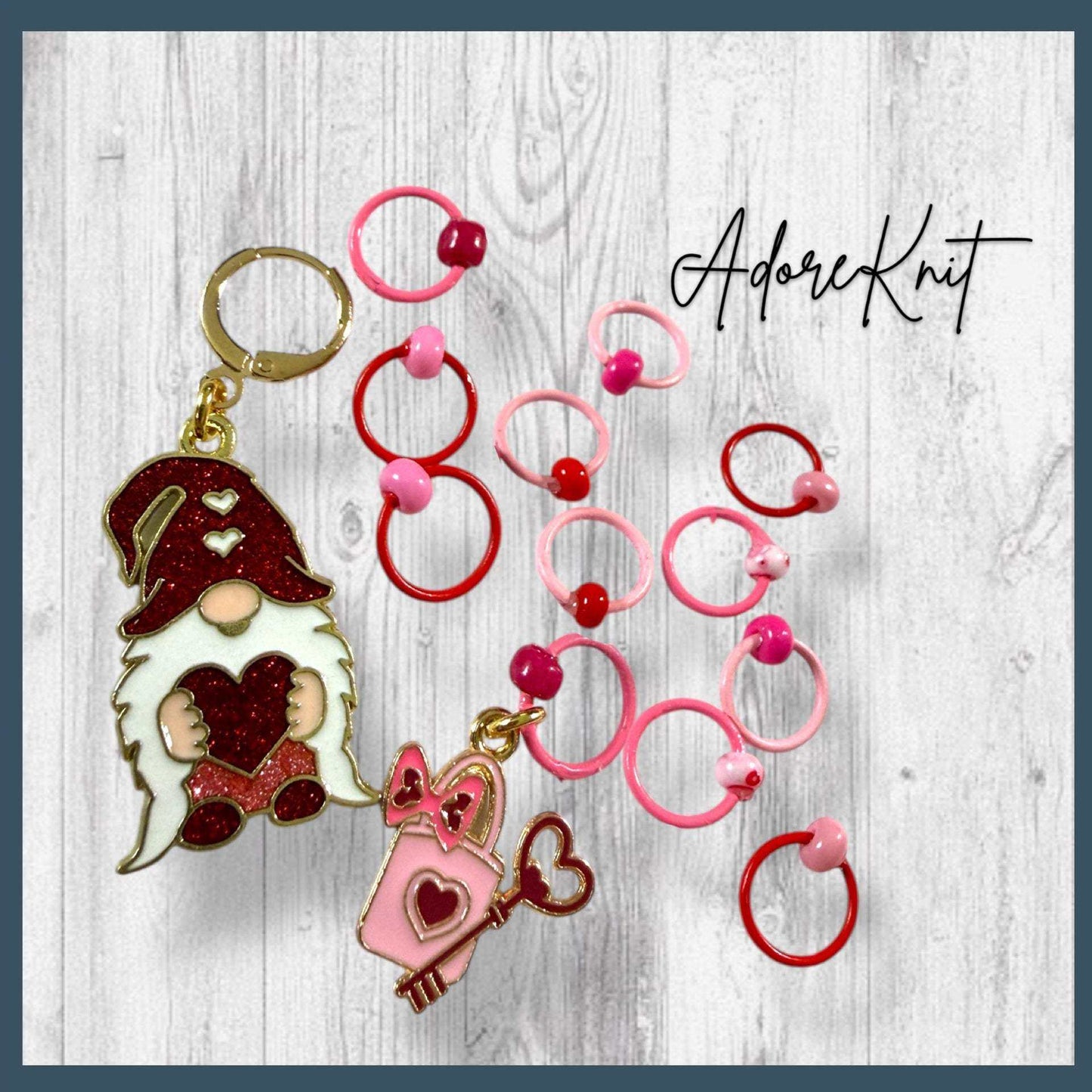 Gnomebody Loves You Like I Do Progress and Stitch Markers