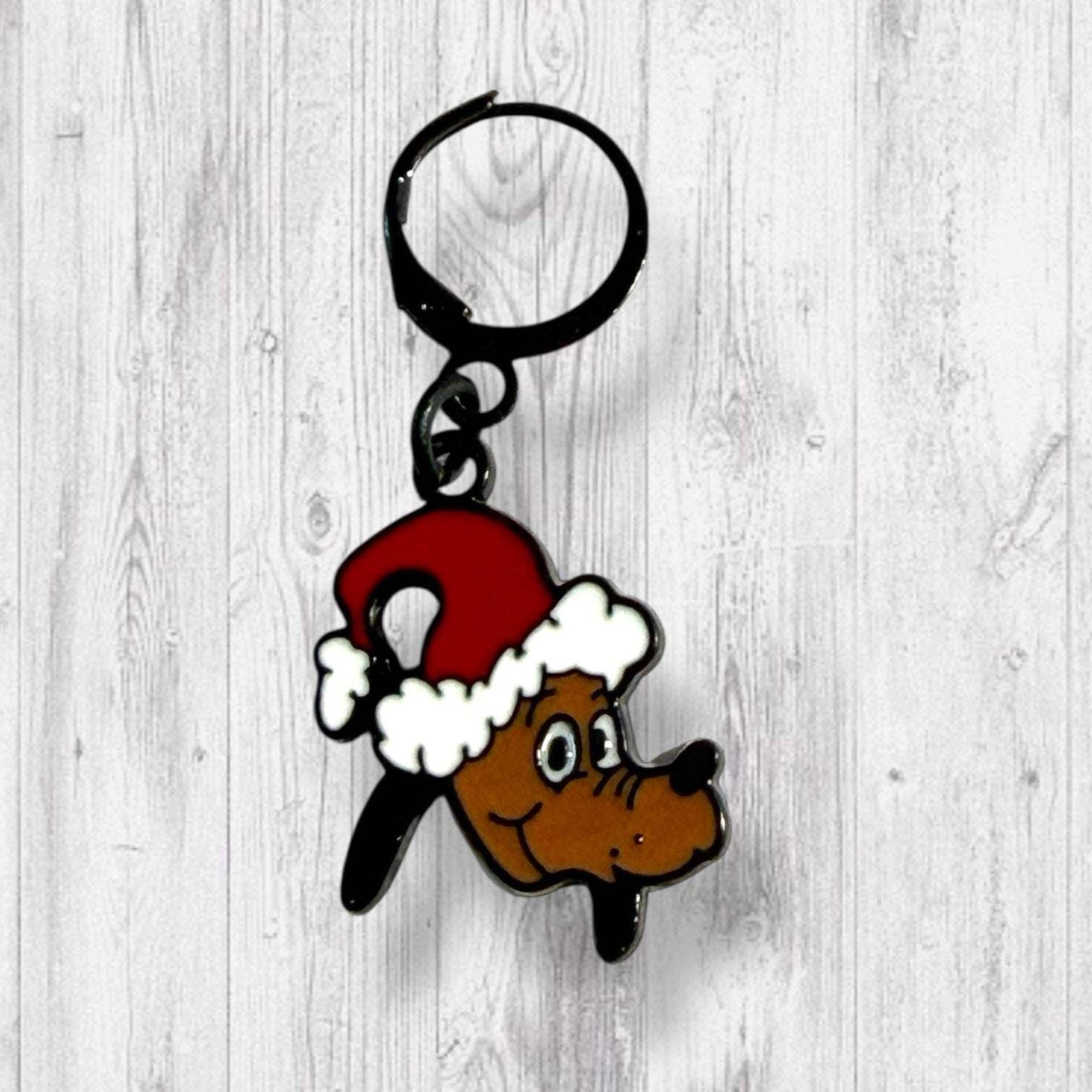 The Grouch and his Ride or Die Reindog Progress and Stitch Markers