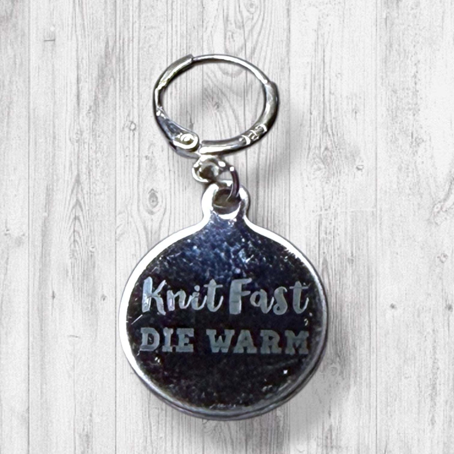 Knit Fast Die Warm Progress and Stitch Markers