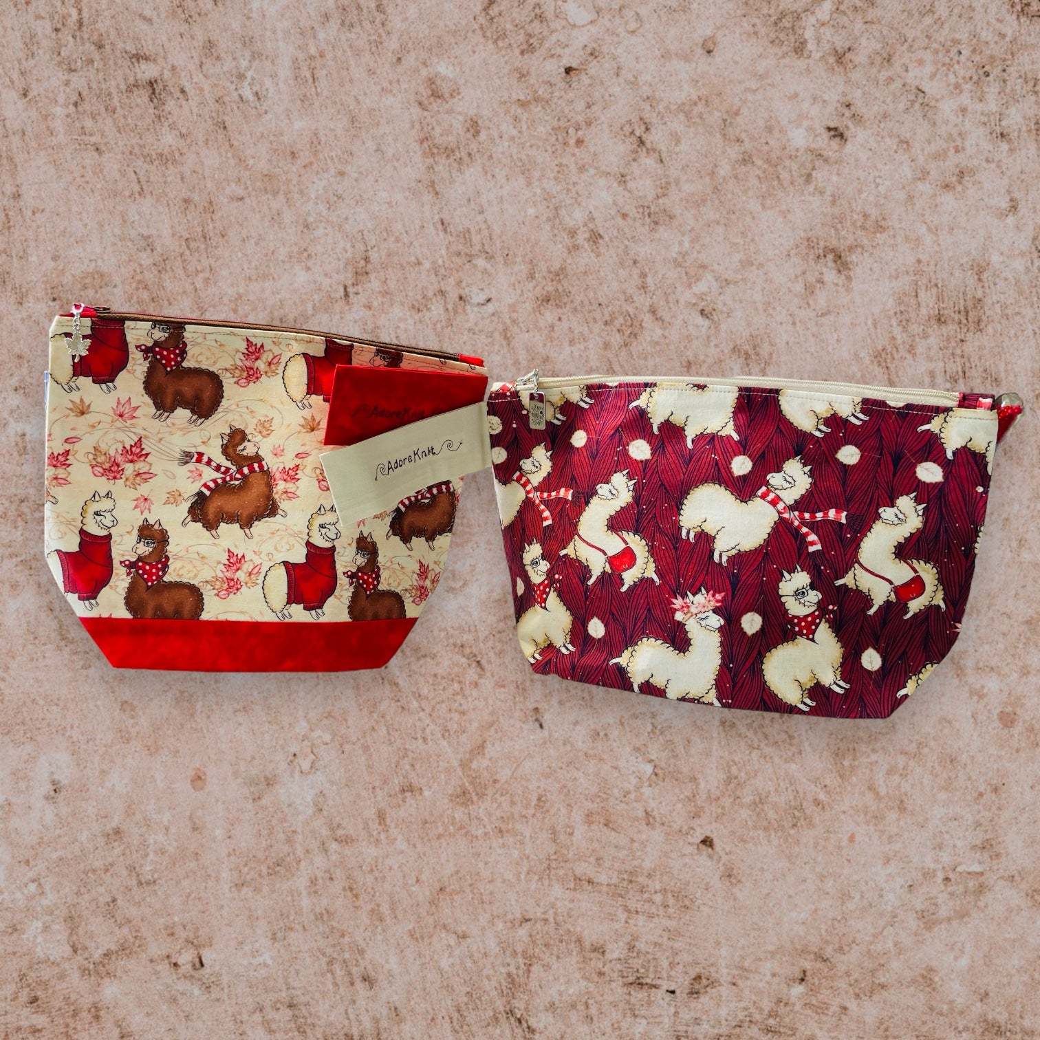 Alpacas with Handbags Project Bag - AdoreKnit