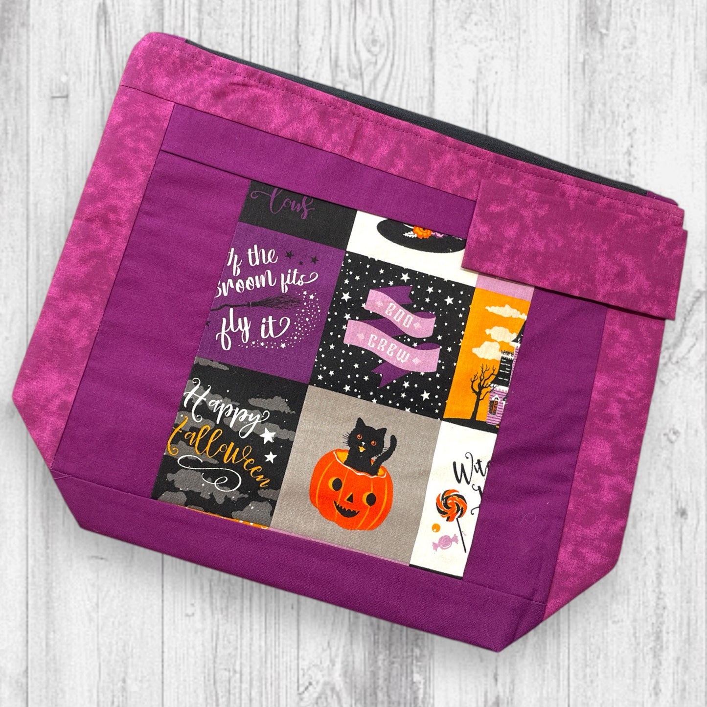 Fab-BOO-Lous Happy Halloween Purple Project Bag