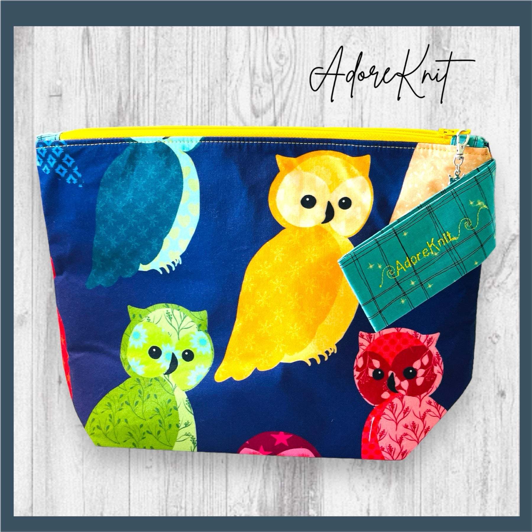 Hootiful Owl Project Bag -One of a Kind- - AdoreKnit