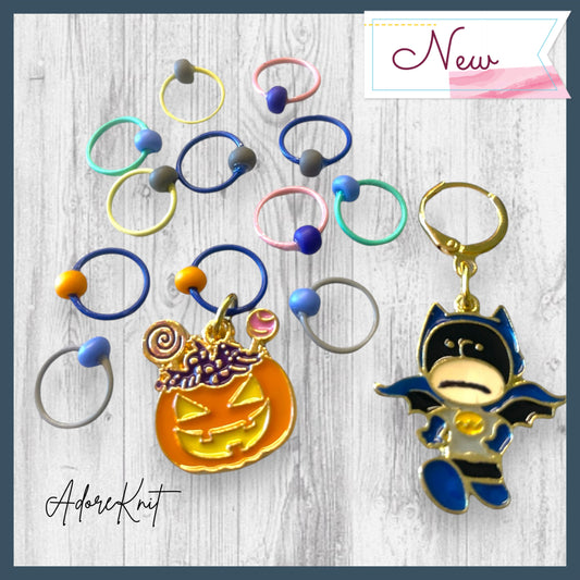 Good Grief, It’s Halloween! Progress and Stitch Markers