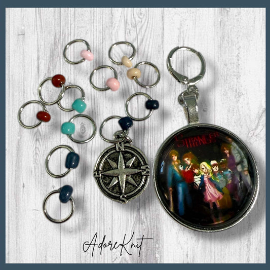 80s Supernatural Adventure Progress and Stitch Markers