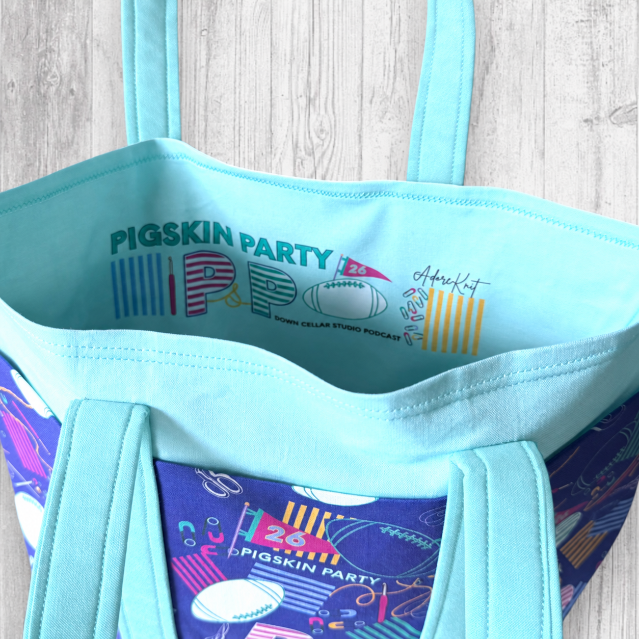 AdoreKnit 2026 Exclusive Pigskin Party Tote Bags
