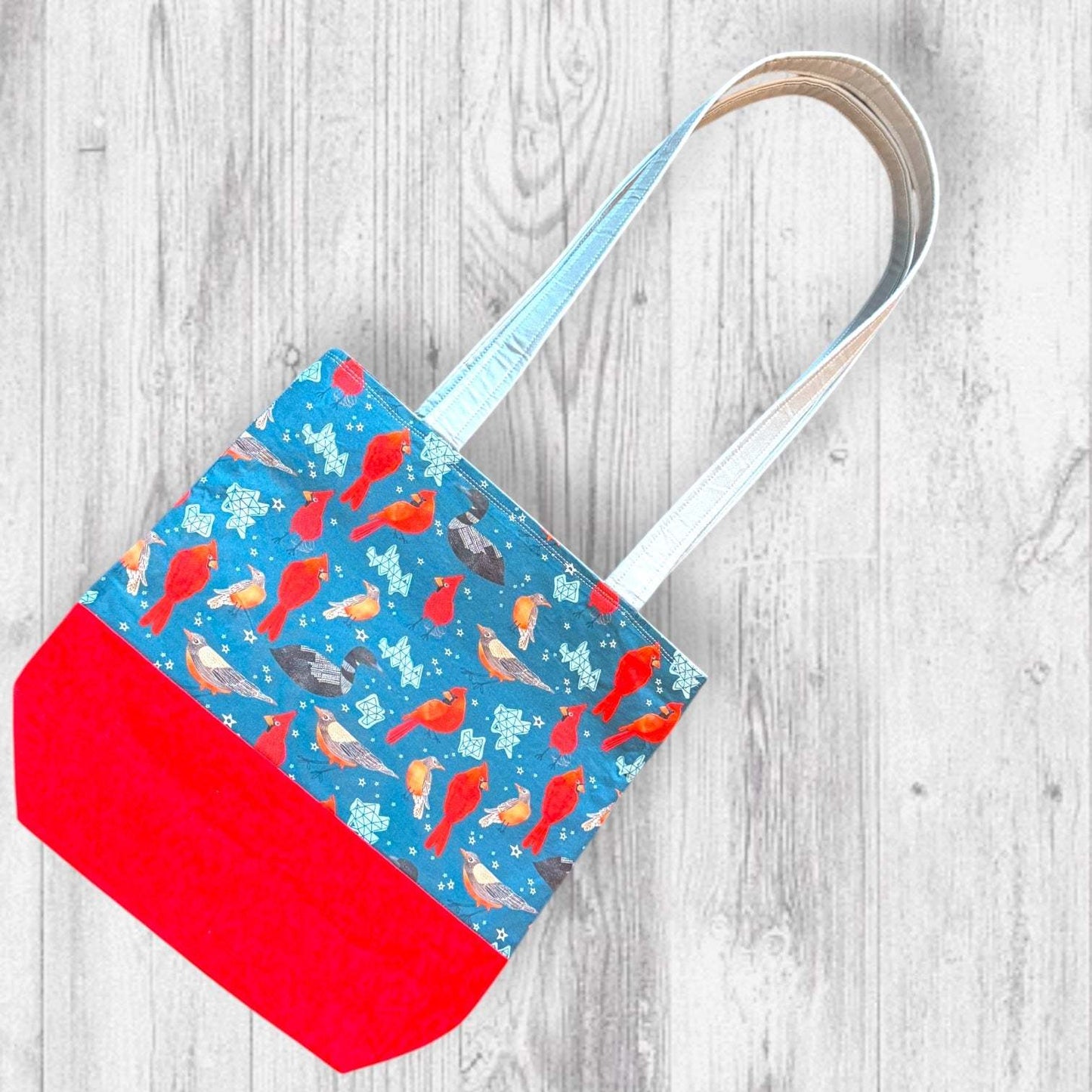 Red Feathers Warm Hearts Project Bag