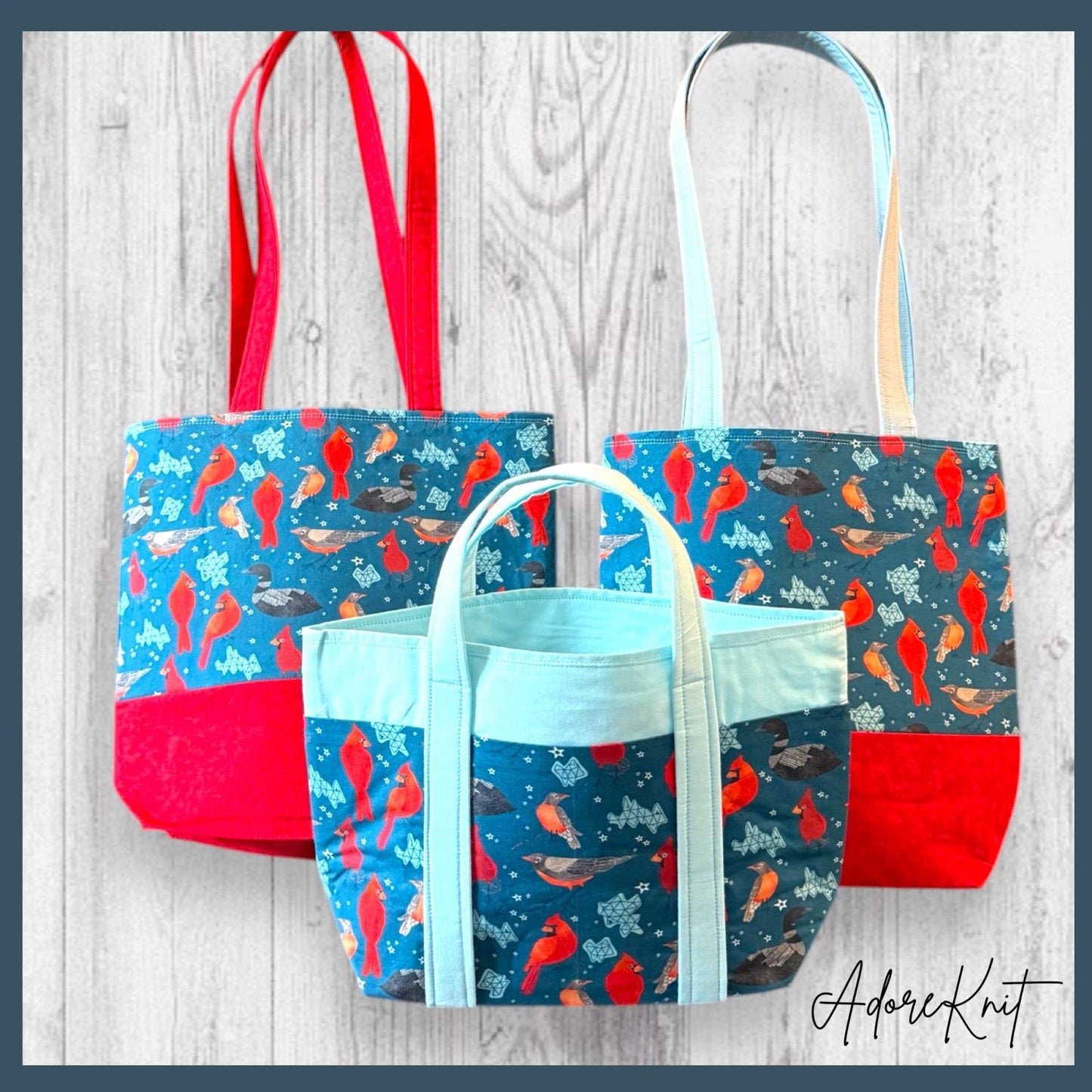 Red Feathers Warm Hearts Project Bag