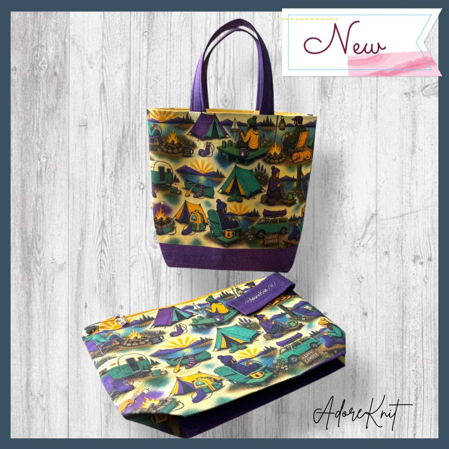 Camp Side Stitches Project Bag