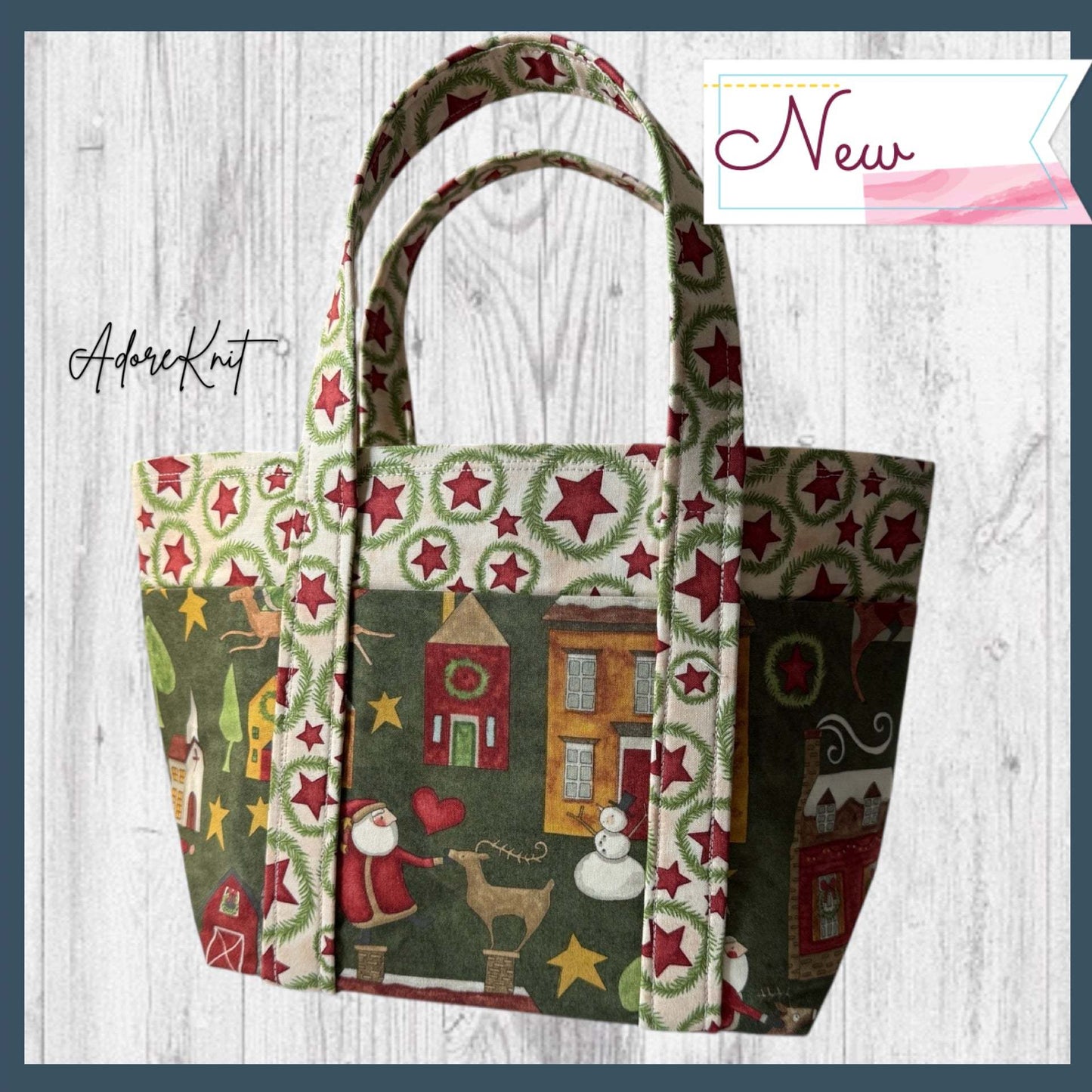 Cozy Pine Village Project Bag