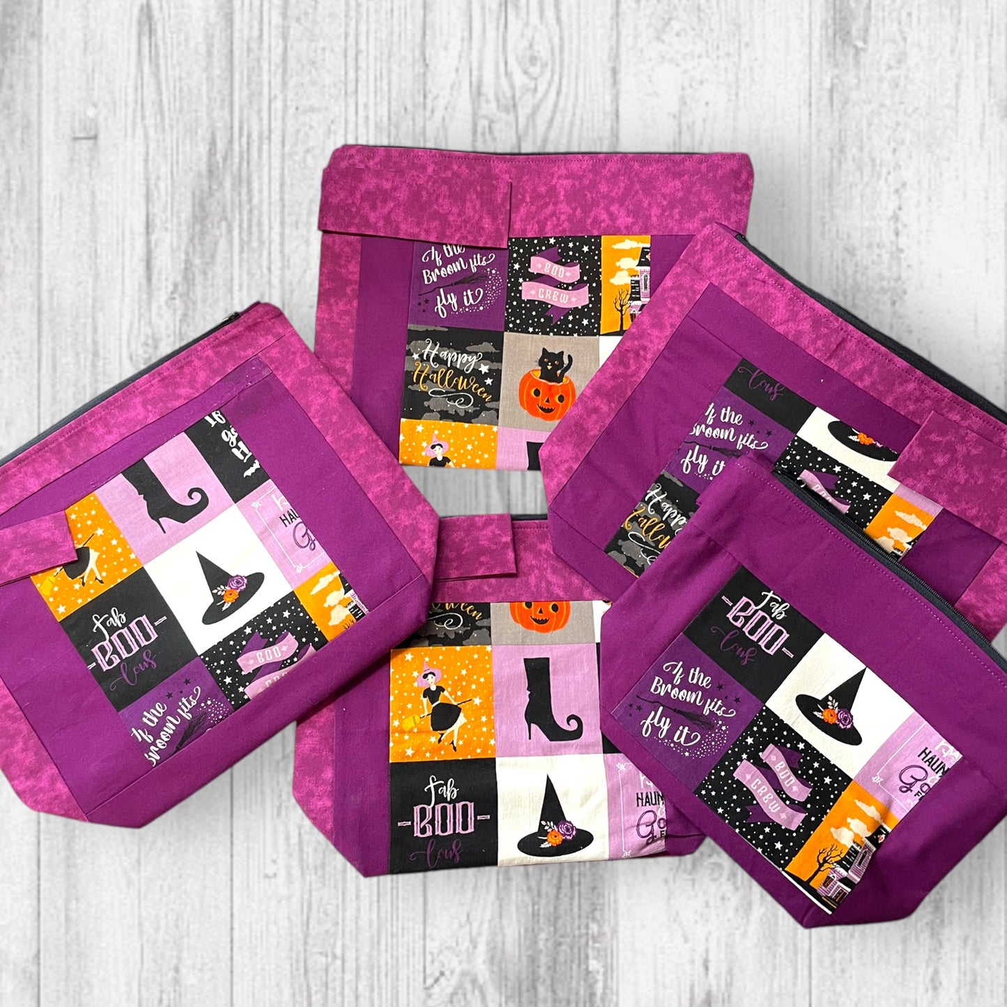 Fab-BOO-Lous Happy Halloween Purple Project Bag