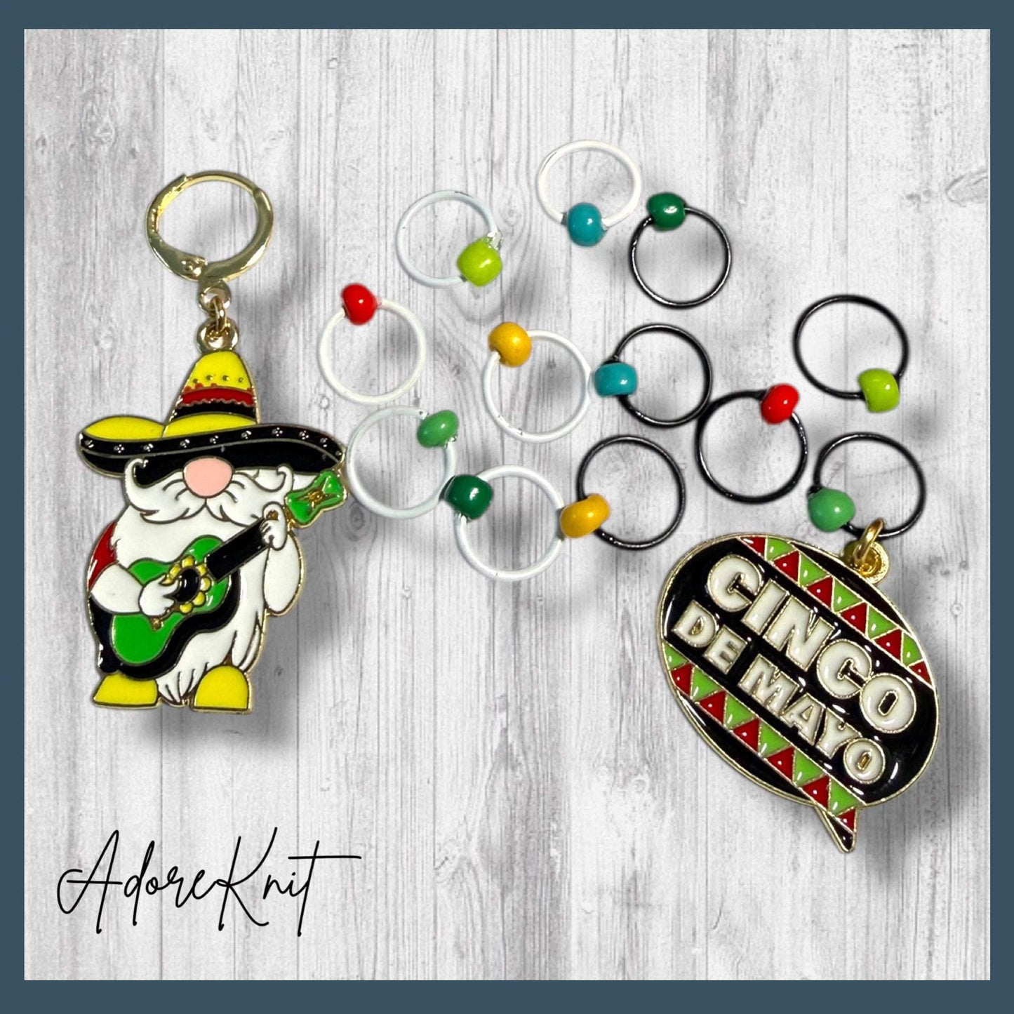 Cinco de Mayo Gnome Celebration Progress & Stitch Markers