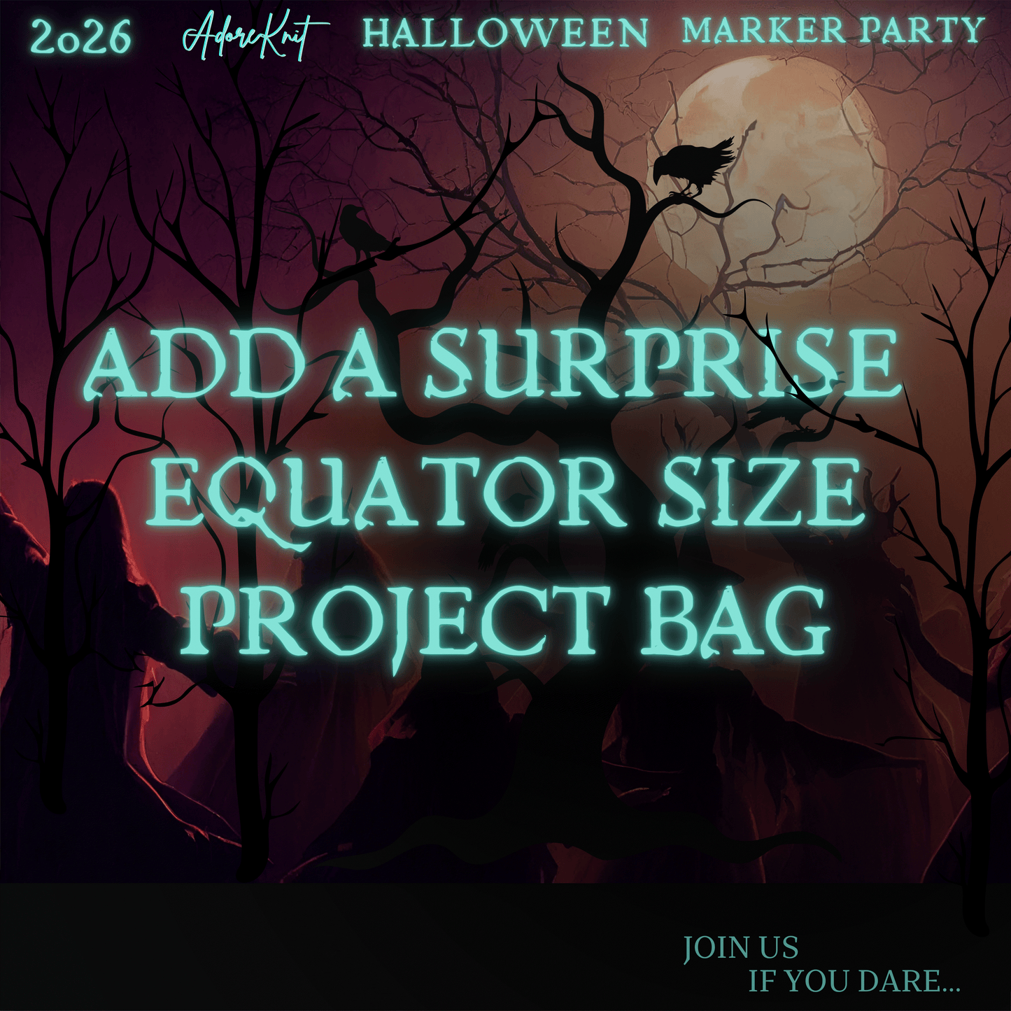 2026 Halloween Marker Party Countdown, Knitting Stitch Markers, Crochet Progress Markers, Halloween Project Bag Option, 13 Day Halloween Advent for Knitters
