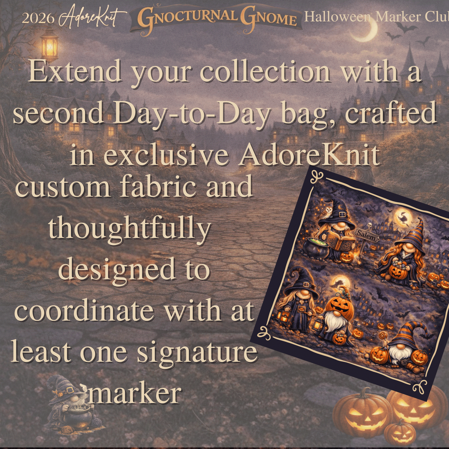 2026 Gnocturnal Gnome Halloween Club | 13 Night Luxury Stitch Marker Countdown