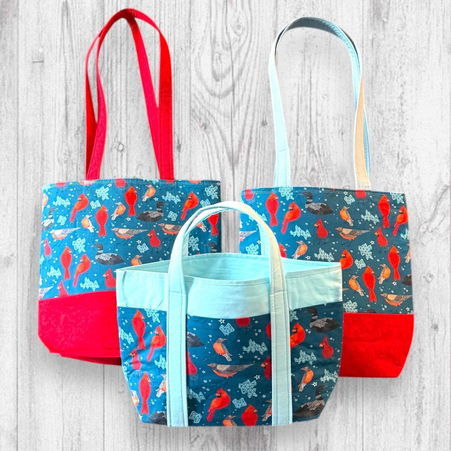 Red Feathers Warm Hearts Project Bag