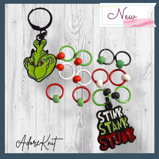 Stink Stank Stunk Progress and Stitch Markers