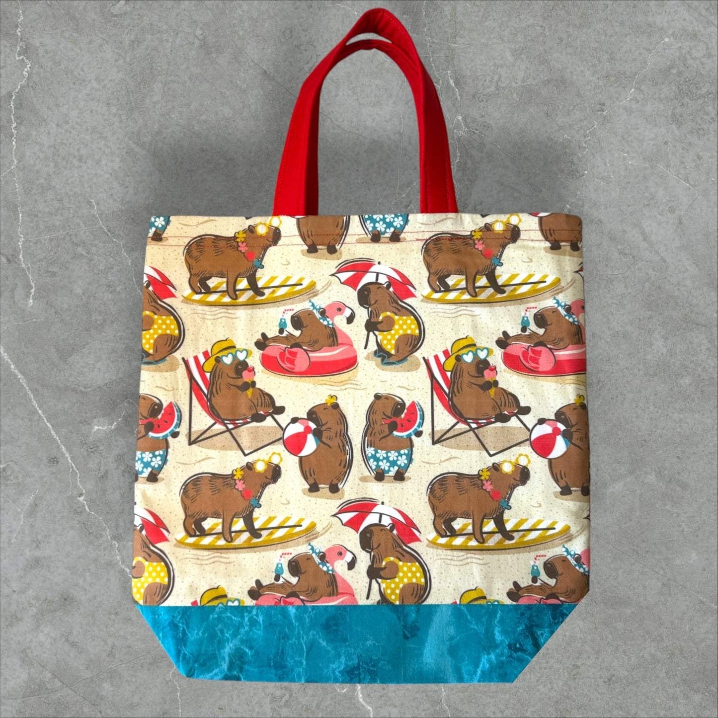 Sun Soaked Capybaras Project Bag | Summer Stitch Knitting Yarn Bag