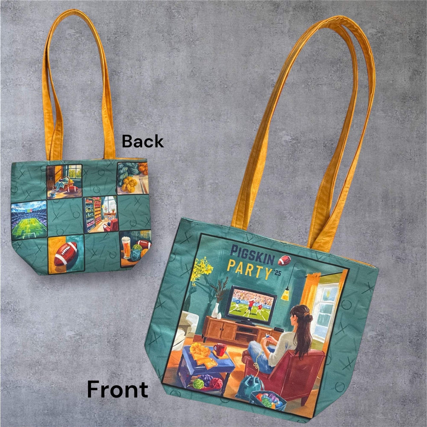 PREORDER AdoreKnit 2025 Exclusive Pigskin Party Project Tote Bag