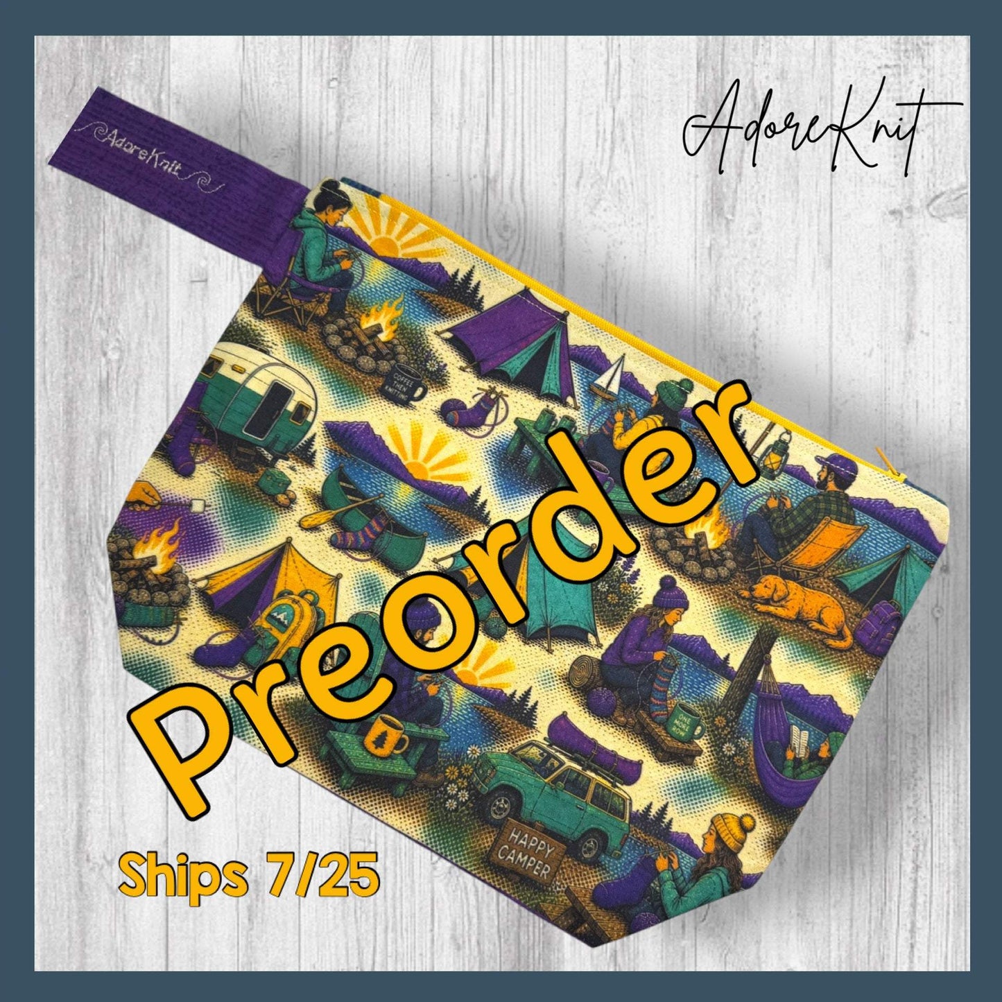 Camp Side Stitches Project Bag