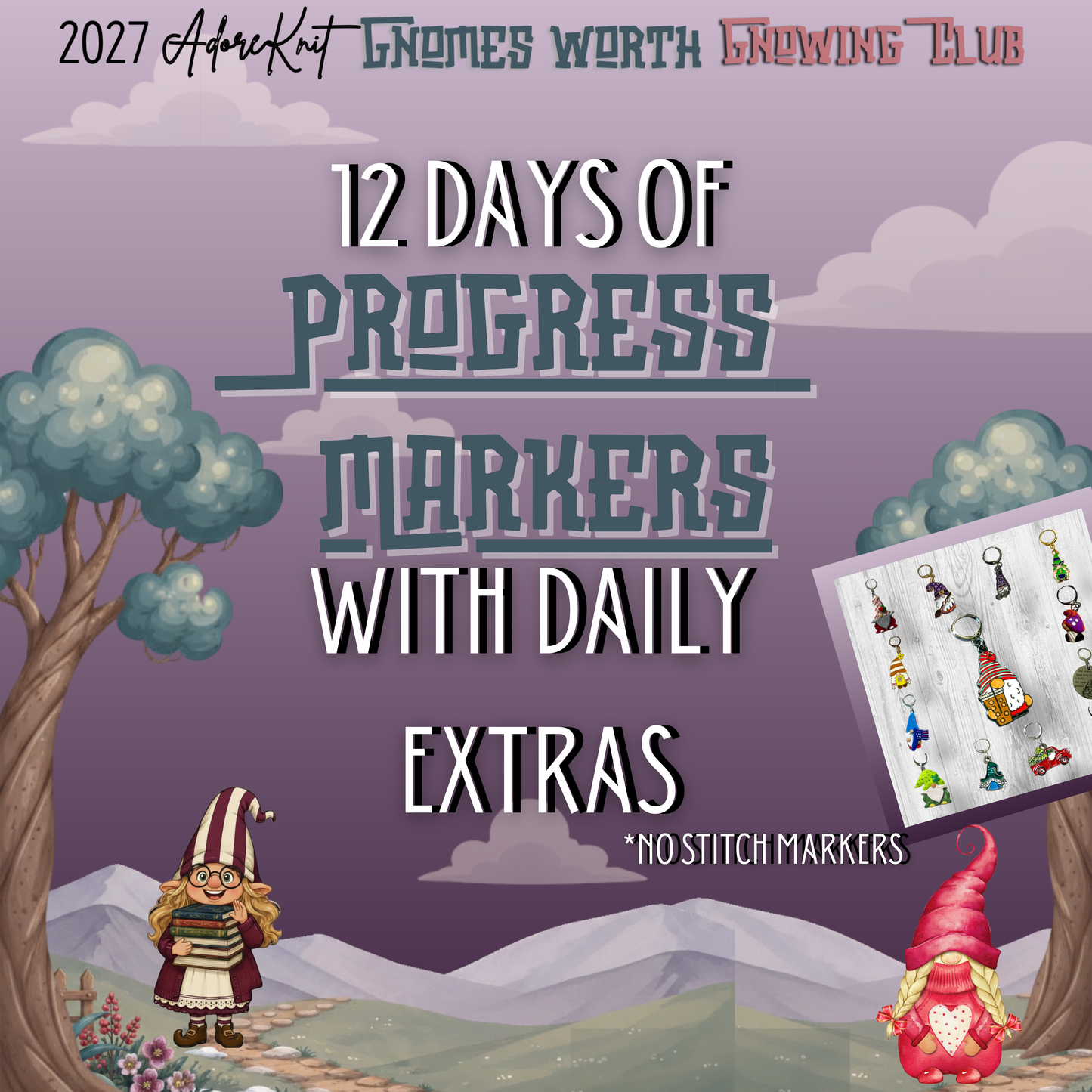 2027 Gnomes Worth Gnowing Knitting Countdown Club | AdoreKnit