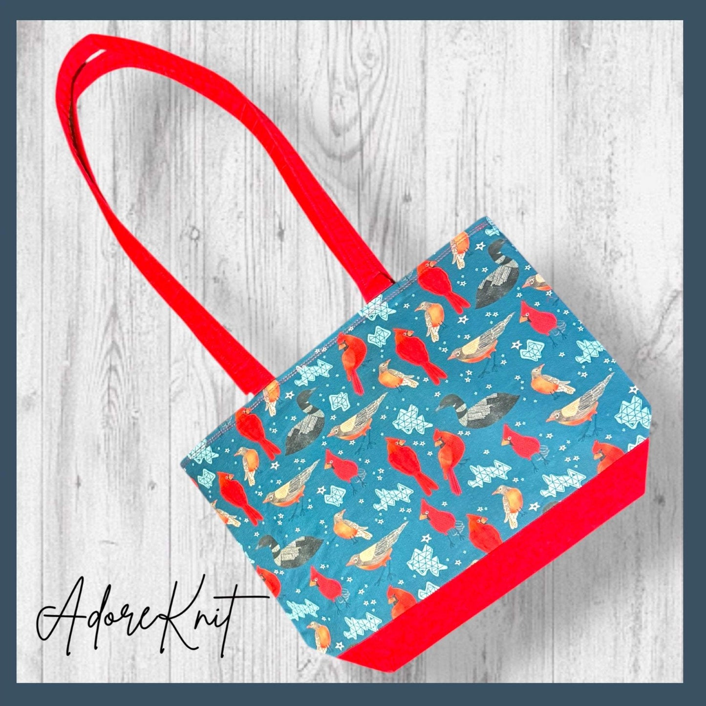 Red Feathers Warm Hearts Project Bag