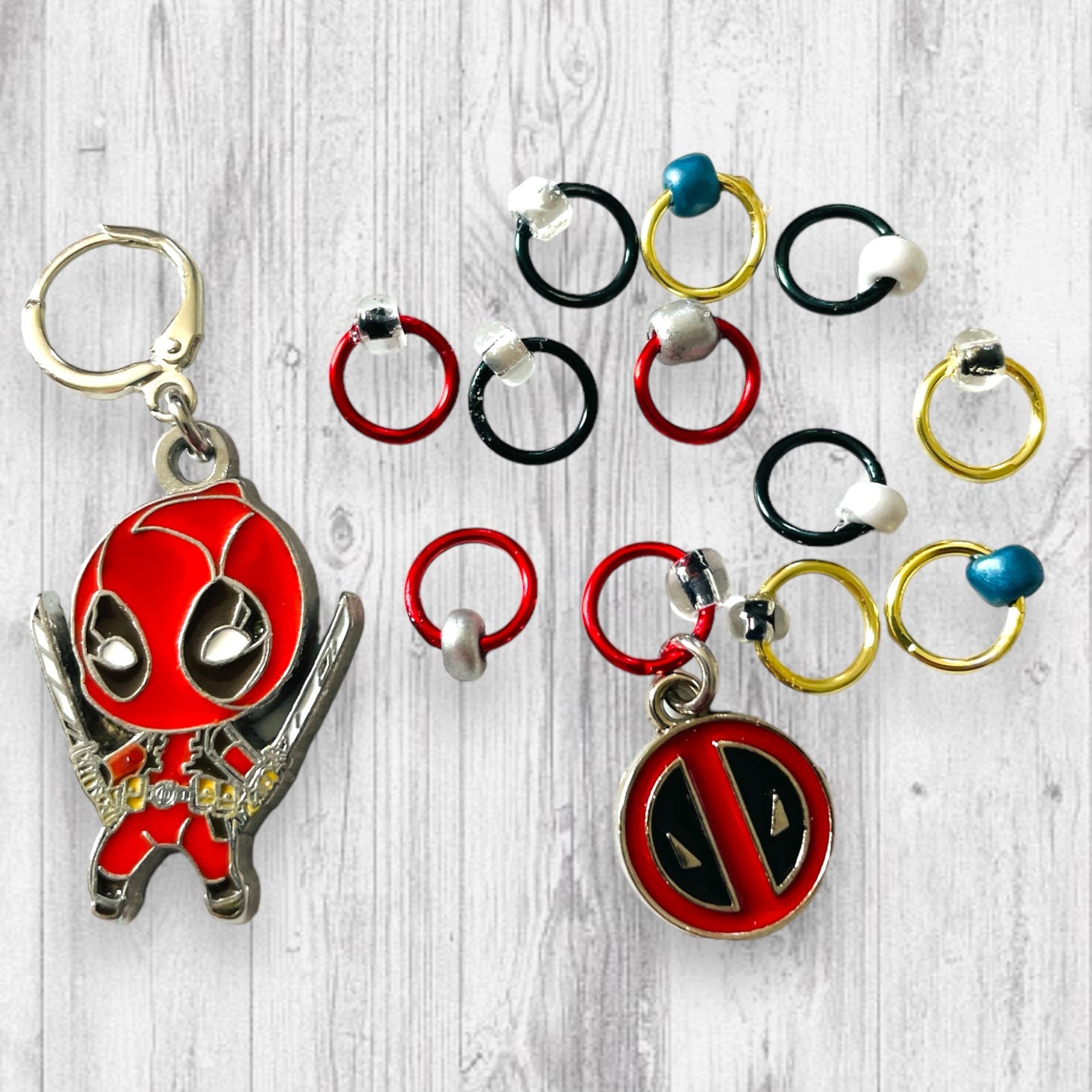 You're Always the Wrong Guy Superhero Progress and Stitch Markers