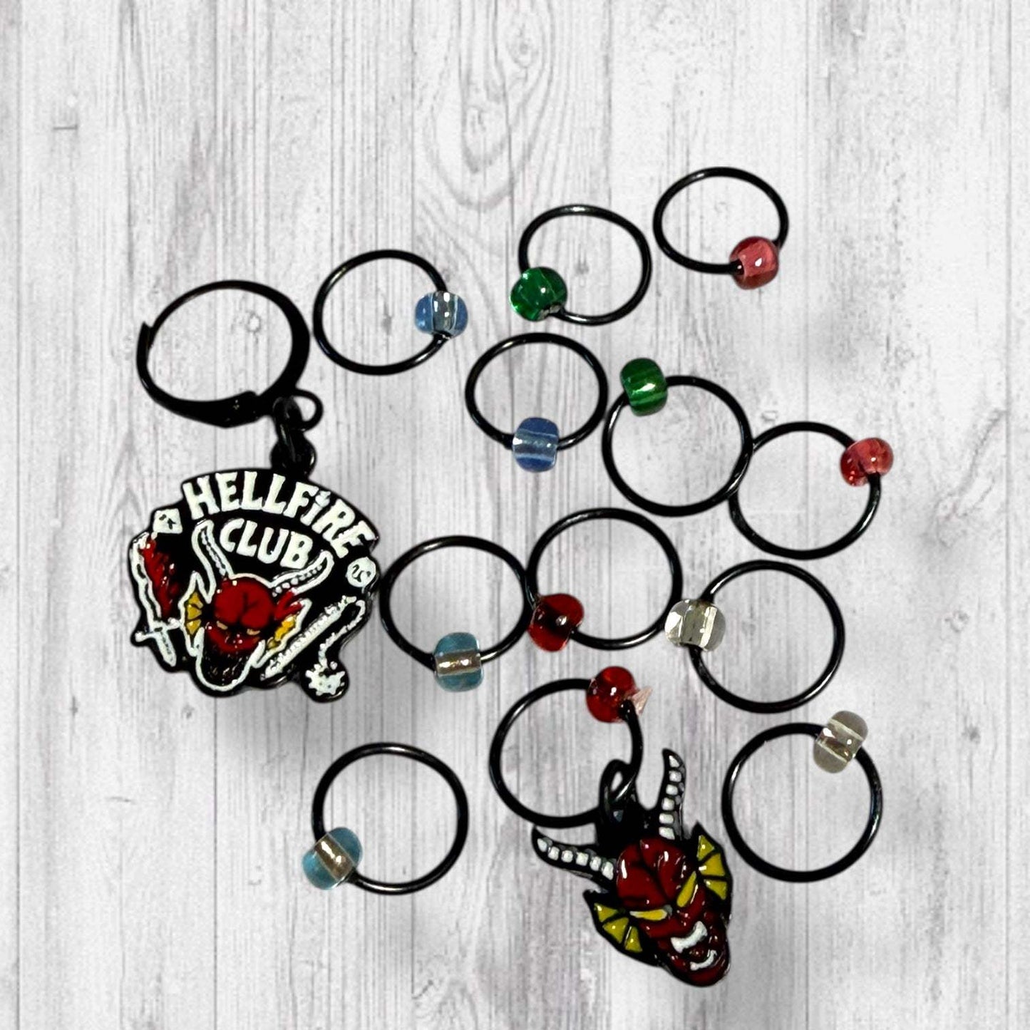 80s D & D Club Progress and Stitch Markers