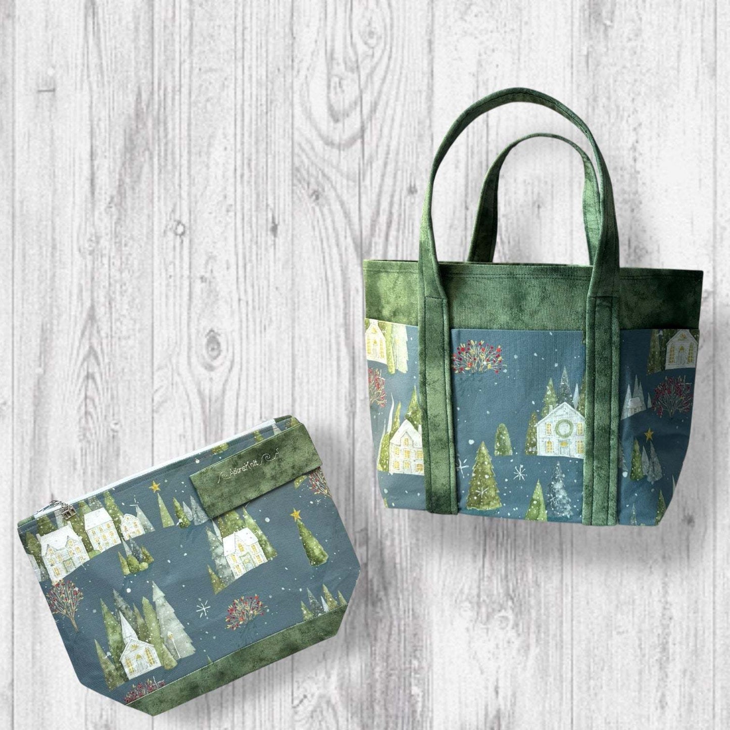Moonlit Winter Village Project Bag