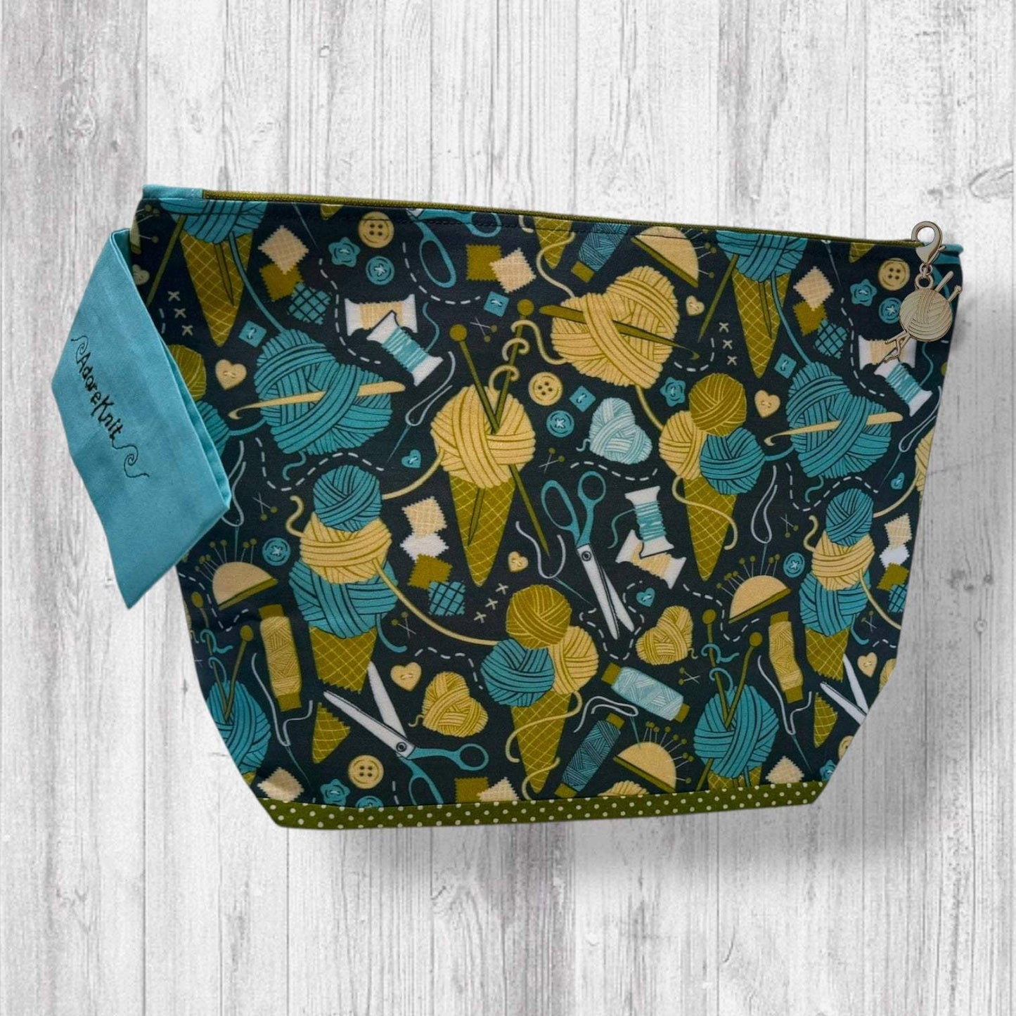 Knit Between Scoops Project Bag | Summer Stitch Knitting Yarn Bag