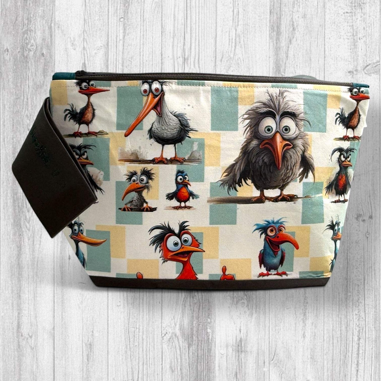 Feathered Fury Knitting Project Bag | Funny Bird Yarn Bag