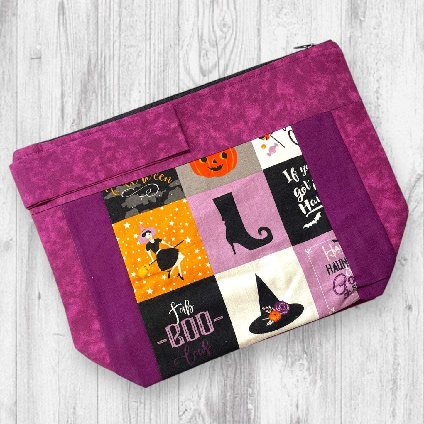 OOPS Fab-BOO-Lous Happy Halloween Purple Project Bag