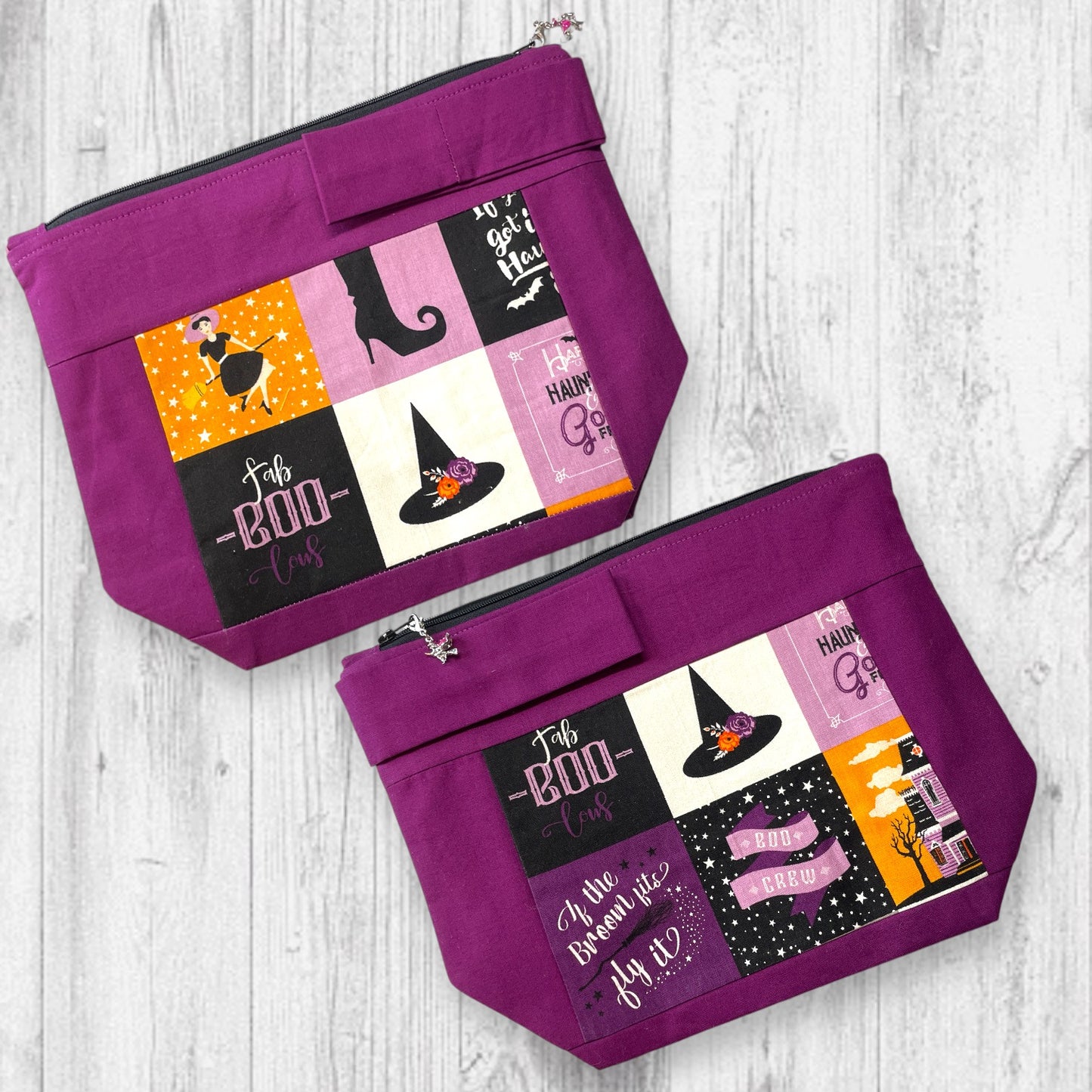 Fab-BOO-Lous Happy Halloween Purple Project Bag