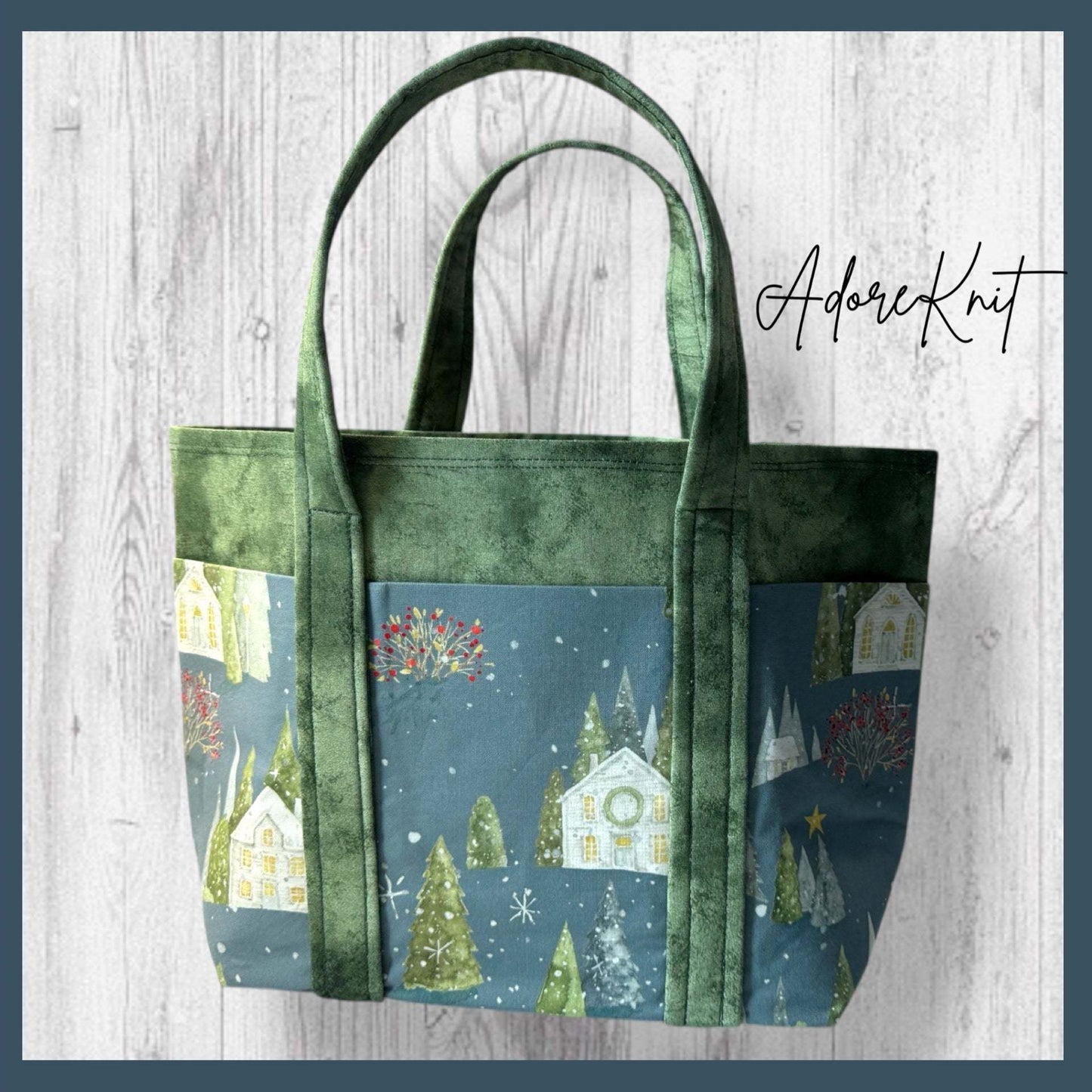 Moonlit Winter Village Project Bag
