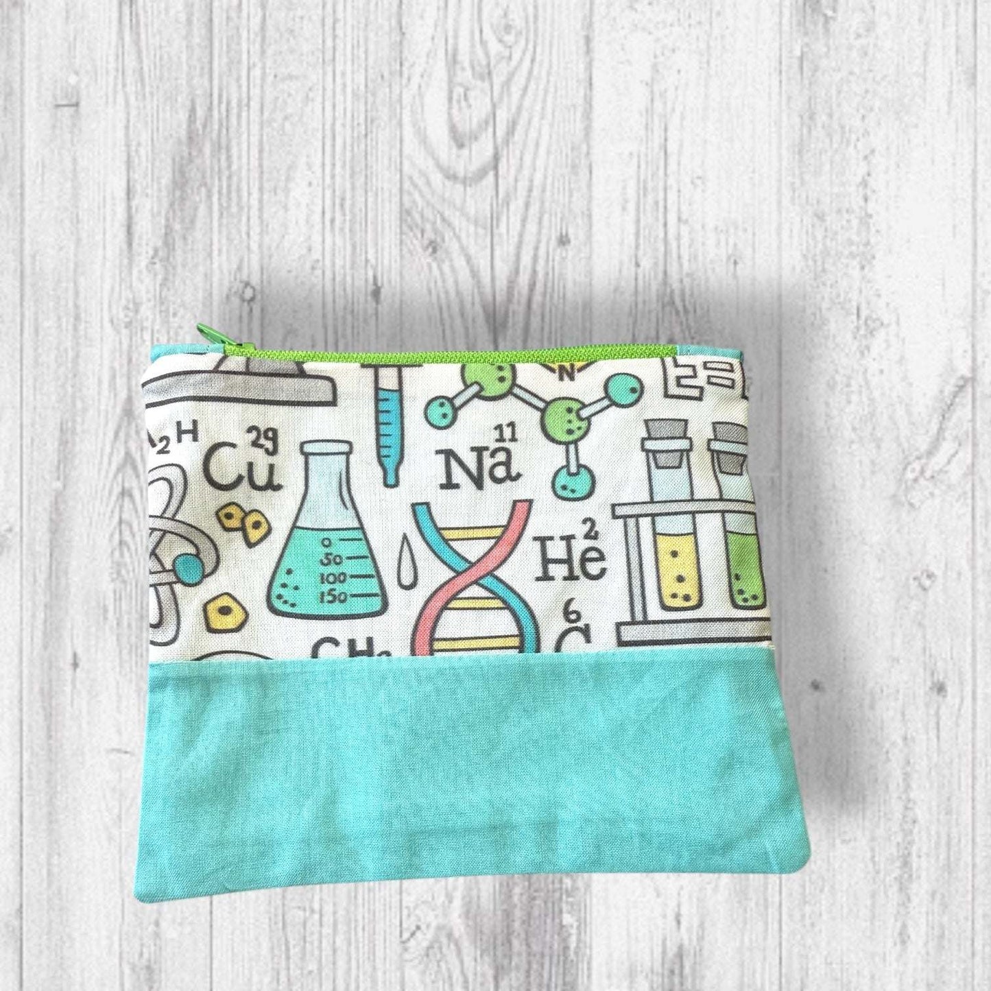Microscopes Always Win Arguments Project Bag green zipper