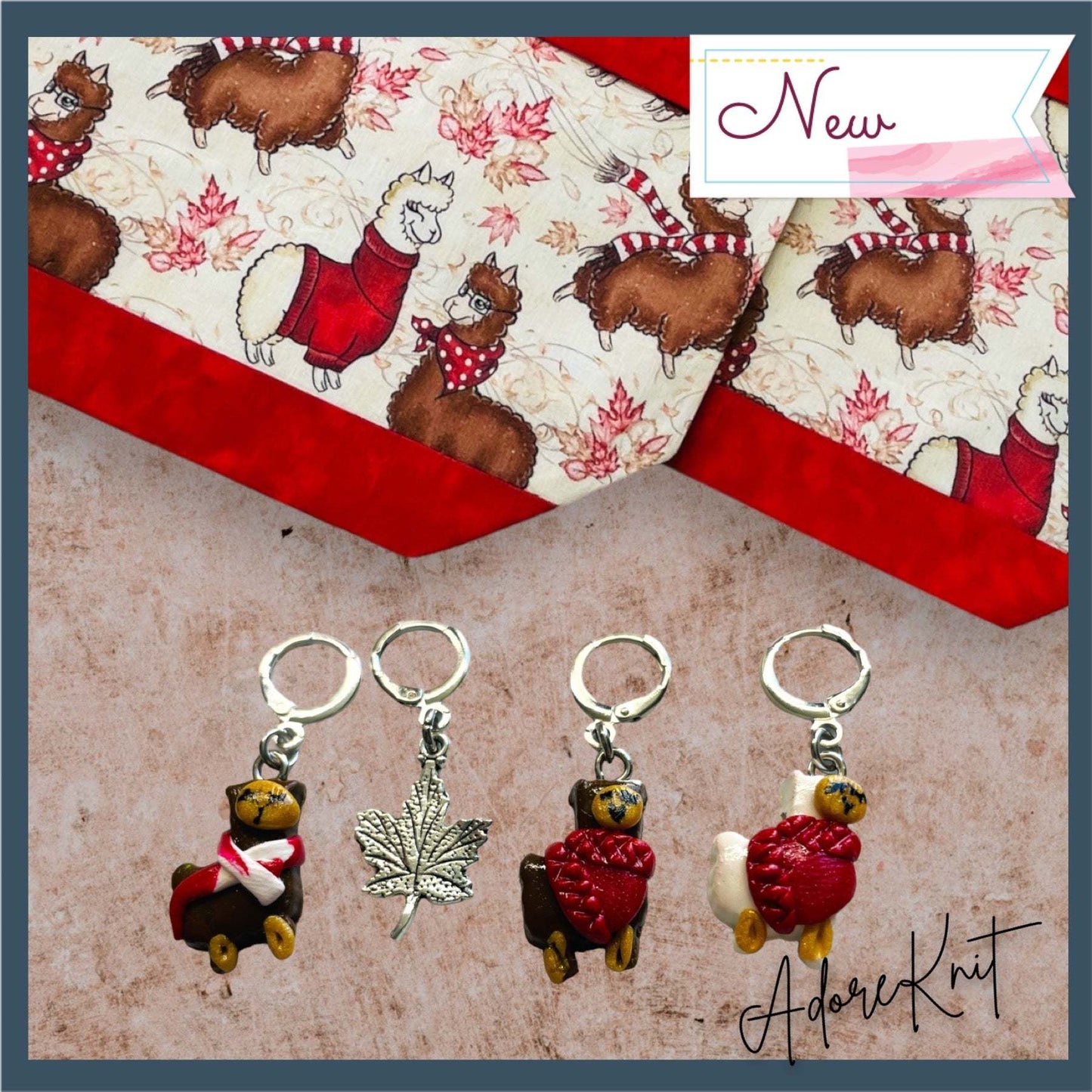 Alpacas in Scarves Project Bag - AdoreKnit