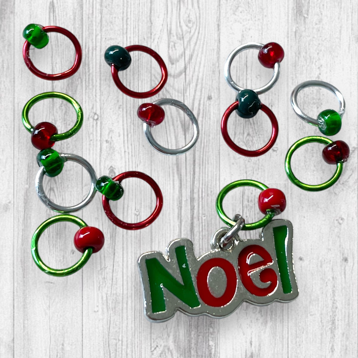 Noel Santa Progress and Stitch Markers