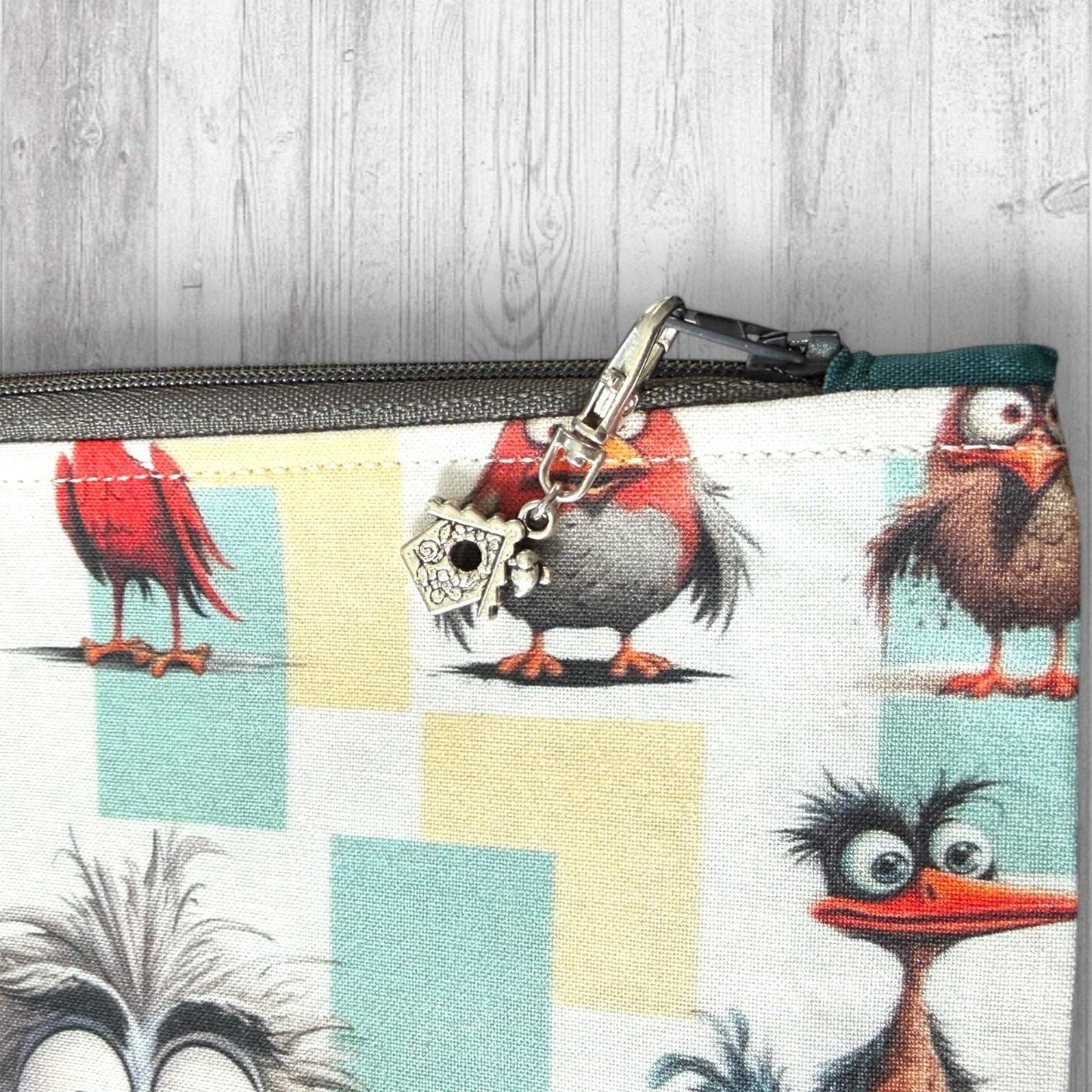 Feathered Fury Knitting Project Bag | Funny Bird Yarn Bag