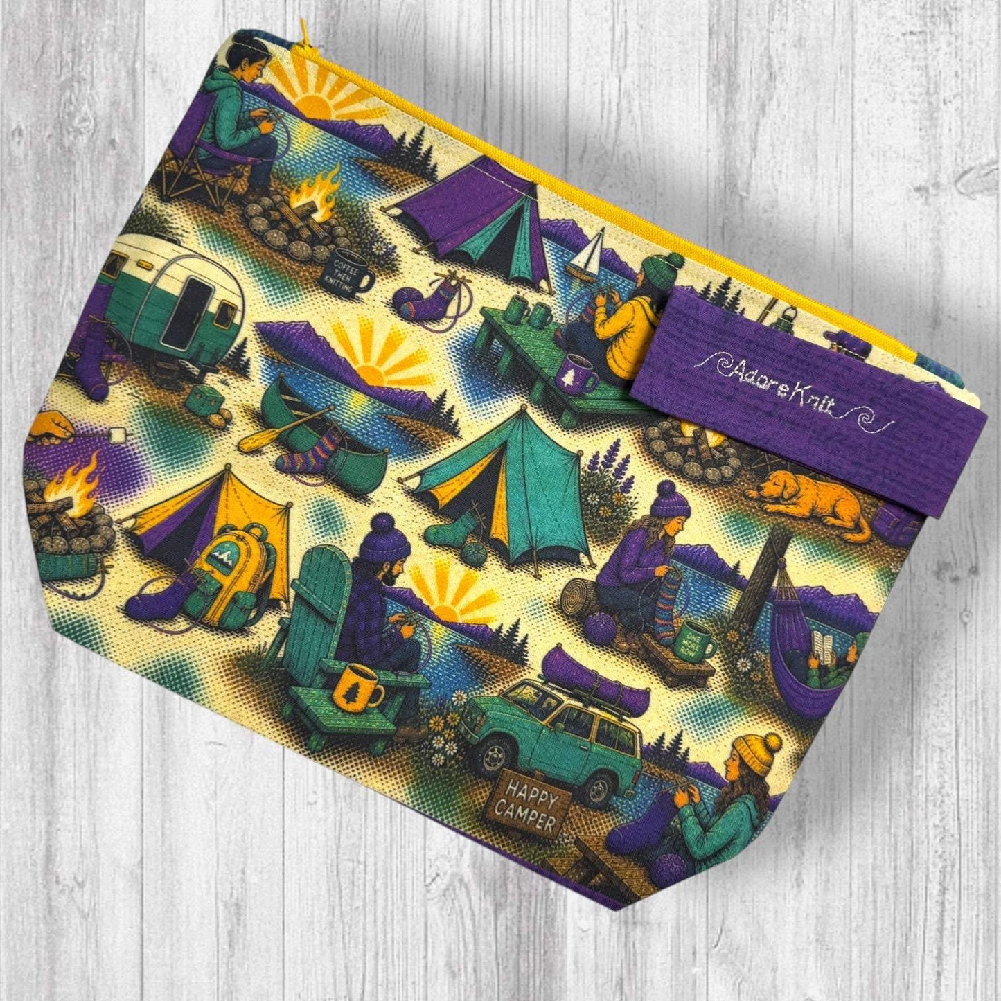 Camp Side Stitches Project Bag
