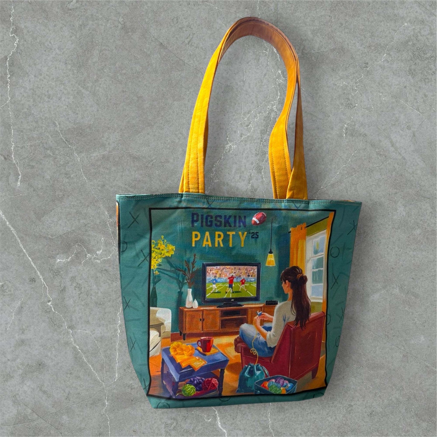 PREORDER AdoreKnit 2025 Exclusive Pigskin Party Project Tote Bag