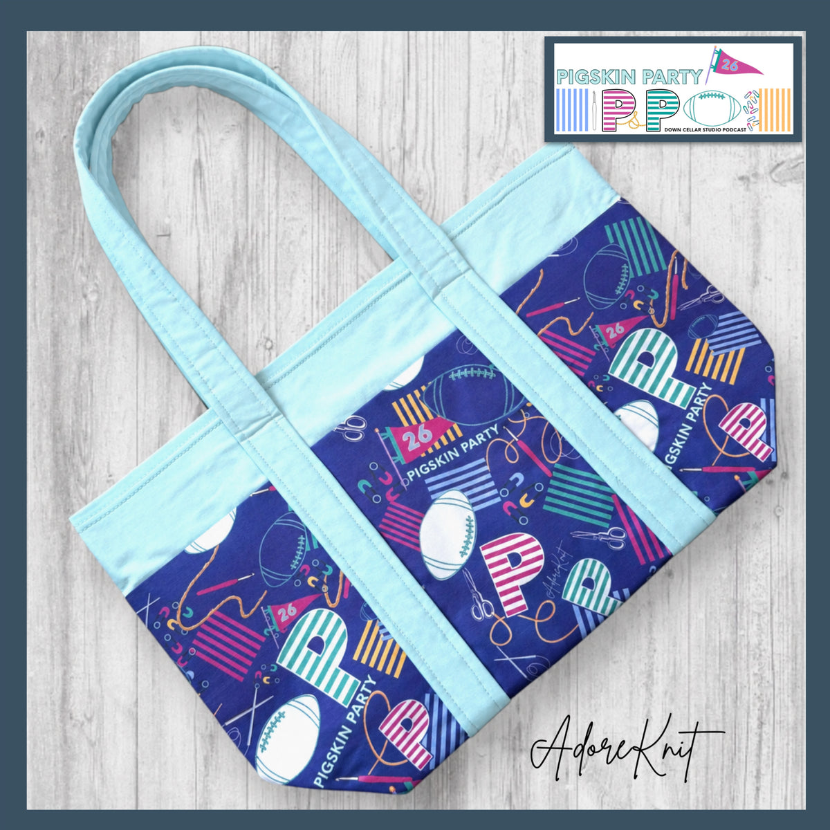 AdoreKnit 2026 Exclusive Pigskin Party Tote Bags