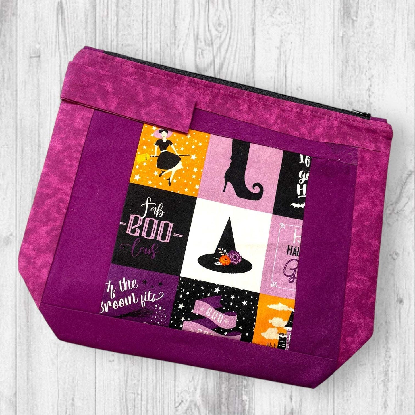 "OOPS" Fab-BOO-Lous Happy Halloween Purple Project Bag