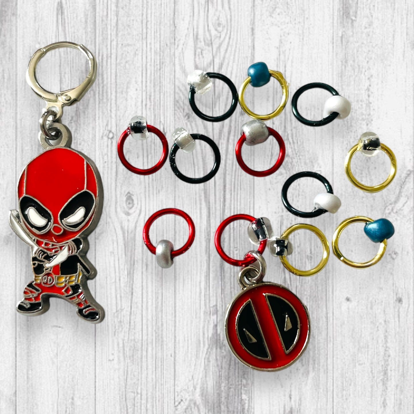 You're Always the Wrong Guy Superhero Progress and Stitch Markers