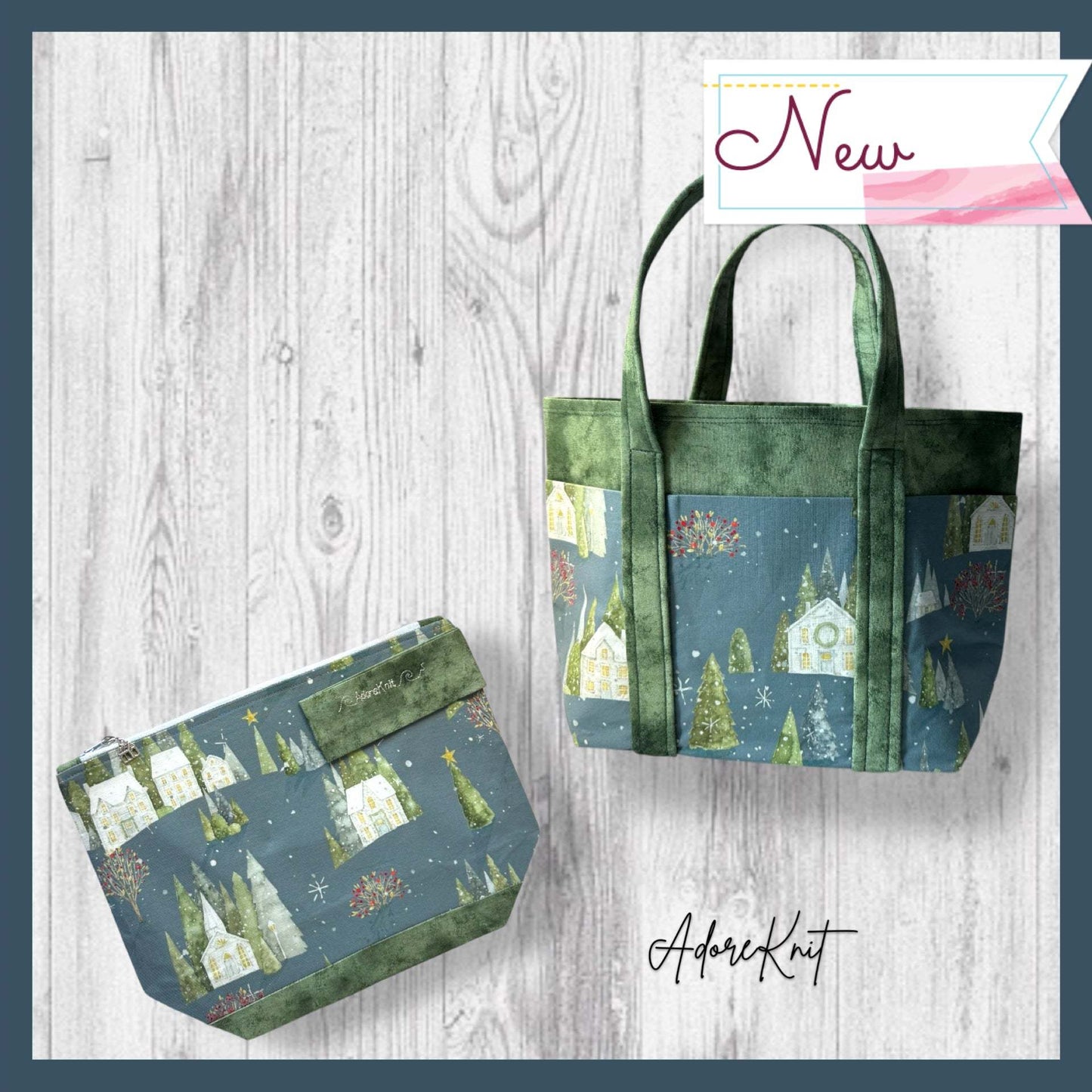 Moonlit Winter Village Project Bag