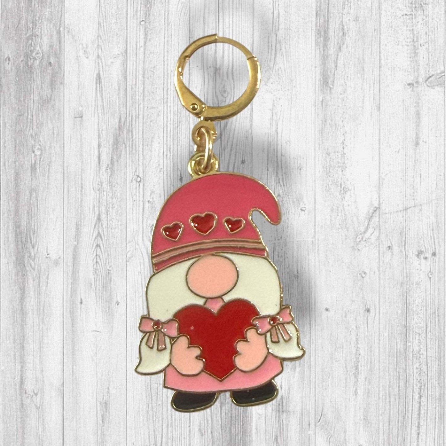 Choose Happy Gnome Stitch Markers | Rainbow Heart Lady Gnome Knitting Markers
