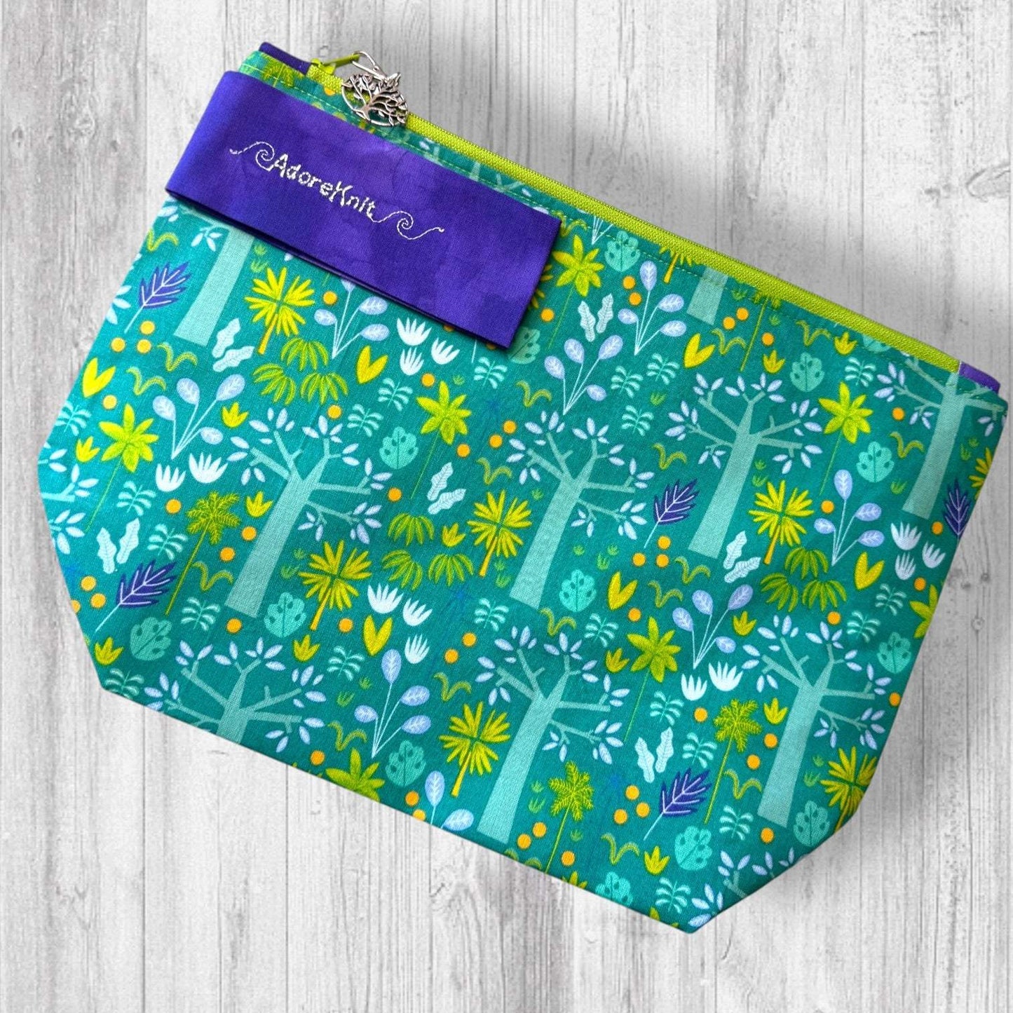 Nothing Suspicious in These Woods Project Bag | Butterfly and Forest Knitting Bag